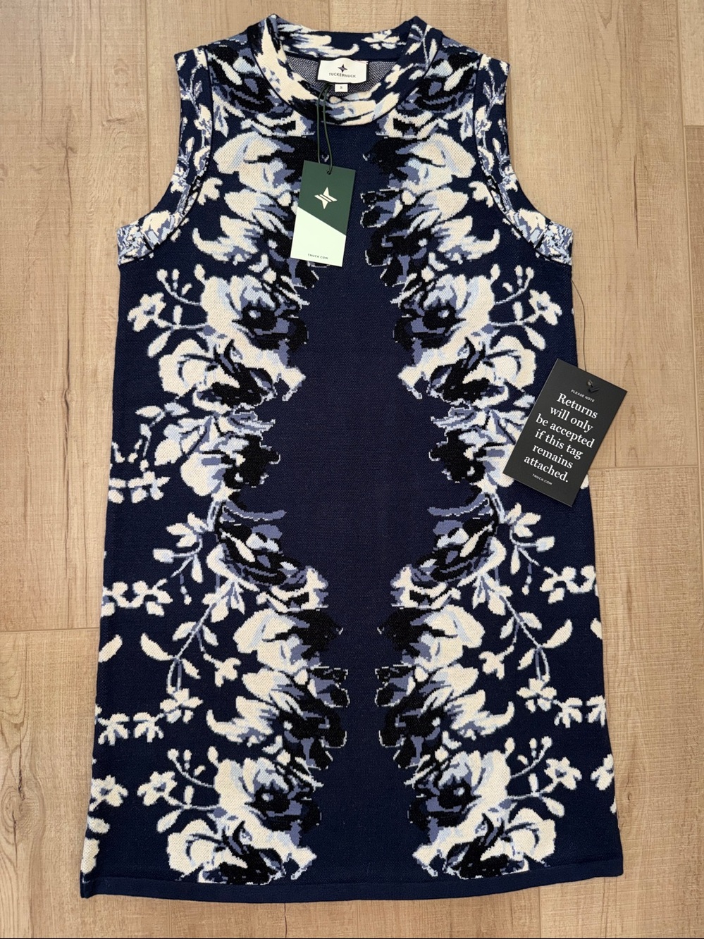 Tuckernuck Floral Horizon Mock Neck Sleeveless Knit Mini Dress - NWT - SMALL